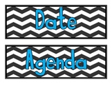 Board Labels- Chevron with Teal Font