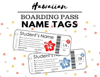 Preview of Boarding Pass Hawaii Name Tags
