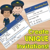 Boarding Pass Invitations with Perforations! Realistic & S