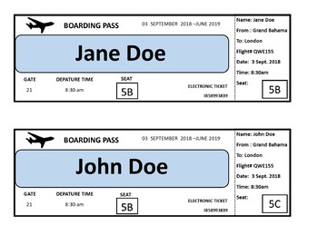 Preview of Boarding Pass Name Tag