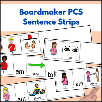 Preview of Boardmaker PCS Sentence Strips for Boys & Girls