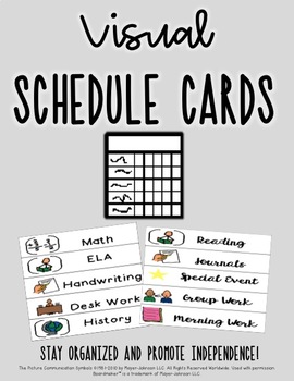 Preview of Boardmaker visuals Schedule Cards -Autism or special education classroom