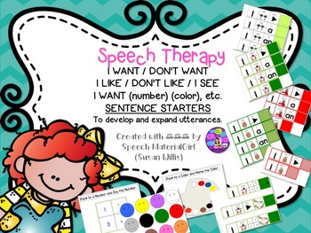 Preview of Speech Therapy Boardmaker Sentence Starter Strip I WANT, I SEE/LIKE/DON'T AUTISM