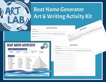  Boat Name Generator Art and Writing Activity Kit 