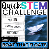 Boat STEM Challenge Low Prep STEM Activity Buoyancy