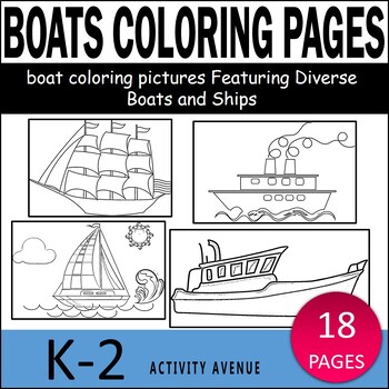 Preview of Boats coloring pages: boat coloring pictures Featuring Diverse Boats and Ships