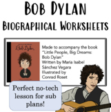 Bob Dylan Biographical Worksheets for Sub Plans