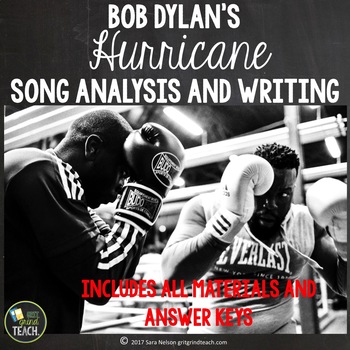 Preview of Bob Dylan Hurricane Close Reading and Writing Prompt Lesson Plan