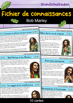 Preview of Bob Marley - Fichier de connaissances - Personnages célèbres (français)