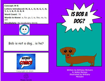 Preview of Bob the Dog BUNDLE- SIX Decodable Readers!- Kindergarten phonics comic set! OG