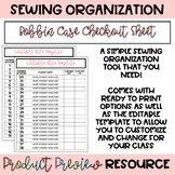 Bobbin Case Checkout Sheet | Sewing & Apparel | Organizati