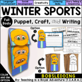 Bobsledding Craft and Writing | Bobsledding Paper Bag Pupp