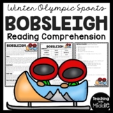 Bobsleigh Reading Comprehension Worksheet Winter Olympics 