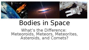 Preview of Bodies in Space: The Difference Between Meteoroids, Meteors, Meteorites, etc.