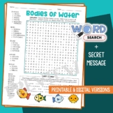 Form Bodies of Water Word Search Ocean, Sea, River Vocabul