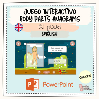Preview of FREE Body Part Anagrams SMART BOARD Game (English)