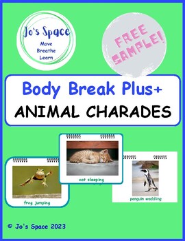Preview of Body Break+ Animal Charades Freebie