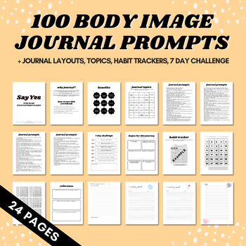 Body Image Journal Prompts, Journal Writing, Body Positivity, Counselling