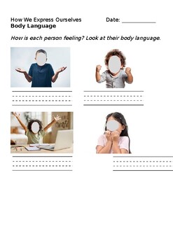 Preview of Body Language worksheet (editable)