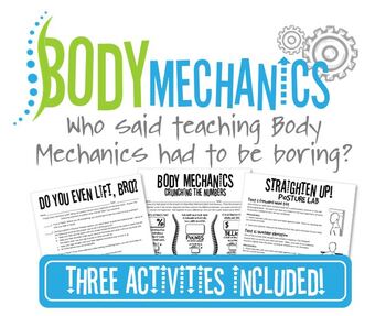 Preview of Body Mechanics- 3 Activities Included!  Great for Health Science!
