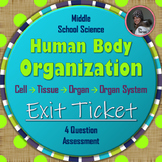 Levels of Organization Exit Ticket: Cell, Tissue, Organ, O