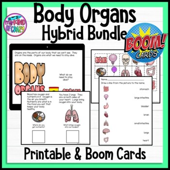Preview of Body Organs Bundle | Boom Cards and Printable | Hybrid Teaching