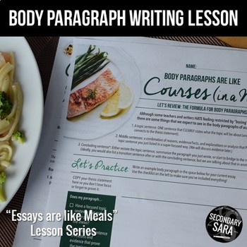 Preview of Body Paragraphs are like Courses (DISTANCE LEARNING): Lesson for ANY Essay!