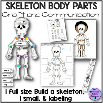 Preview of Body Part Crafts Build a Skeleton Halloween or Anytime for Special Education