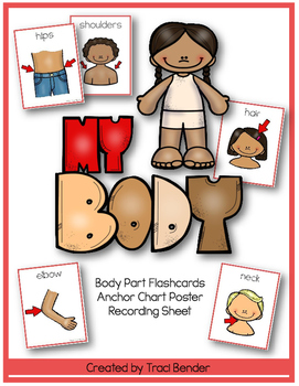 Preview of Body Part Flashcards/Anchor Chart/Recording Sheet