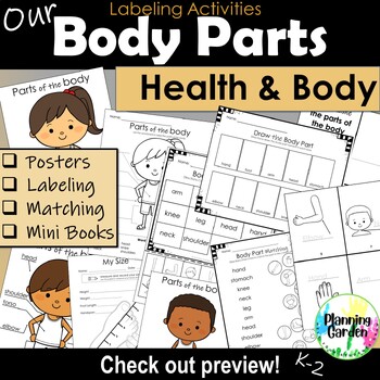 Preview of Body Parts Labeling {Health, Human Body, Parts of the Body, Anatomy, Activities}