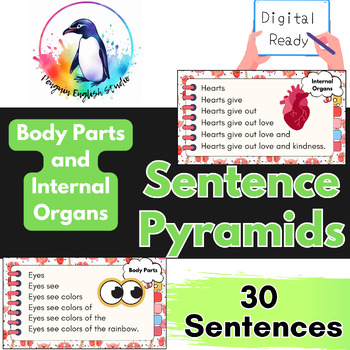 Preview of Body Part Themed Fluency Practice | Sentence Pyramids | DIGITAL READY