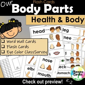 Preview of Our Body Parts: Word Wall Cards | Flash Card{Health, Anatomy, Parts of the Body}