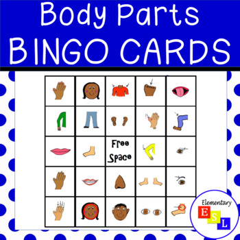 Preview of Body Parts Bingo Boards for ESL/ESOL/ELL/EFL/ENL, Speech & LOTE: Set of 30