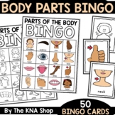 Body Parts Bingo Game Parts of the Body