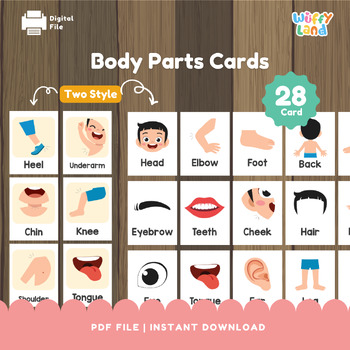 Preview of Body Parts Cards, Flashcard Body Part, Printable Montessori, Image Cards for Kid