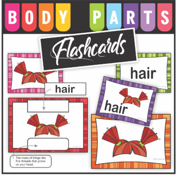 Preview of Body Parts Word Wall Cards, Flashcards, Word Cards