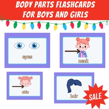Preview of Body Parts Flashcards for boys and girls