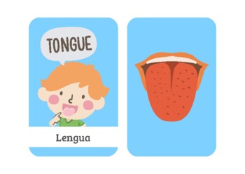 Preview of Body Parts Flashcards in English and Spanish