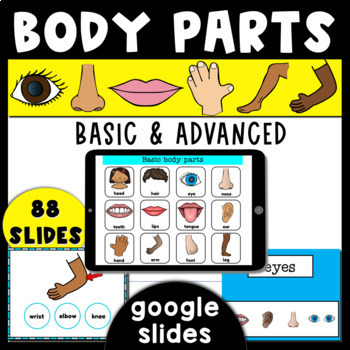 Preview of Body Parts Google Slides basic and advanced 