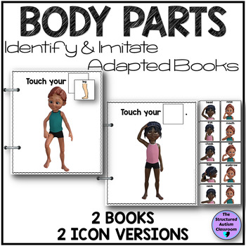 Preview of Body Parts Identification and Imitation Match Adapted Books Special Education