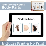 Body Parts Identifying Nouns Vocabulary Interactive PDF Distance Learning