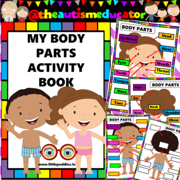 Preview of Body Parts Interactive Activities Flashcards Labelling Autism Special Education