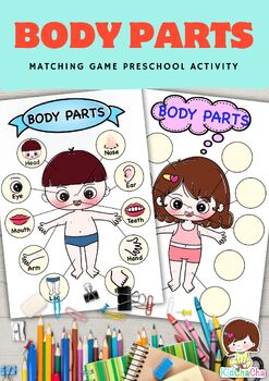 Preview of Body Parts Matching Game/My Body Parts Center Activities/Preschool Activity