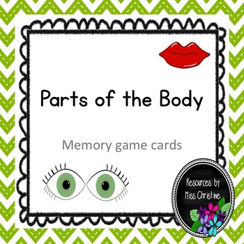 Preview of Parts of the Body Memory Game Cards