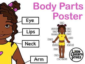 Preview of Body Parts Poster (Girl, Brown Skin Tone)
