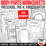 Body Parts Preschool, PreK, Kindergarten, Worksheets, Acti