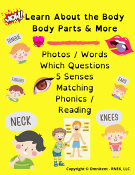 Preview of Body Parts Preschool Science: Naming, Articulation, Reading Choice Questions