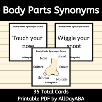 Body Parts Synonym Game for PEAK Equivalence - 7I - Symmetry in