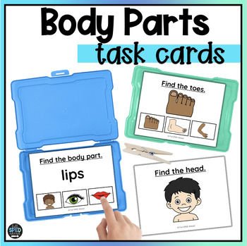 Preview of Parts of the Body Identify Body Parts Task Cards Special Education Kindergarten
