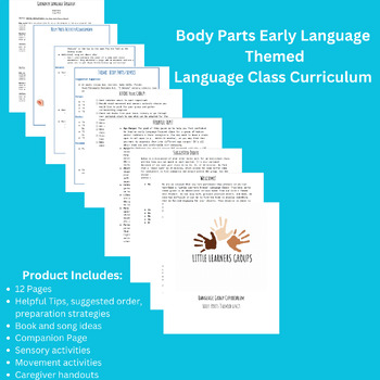 Preview of Body Parts Themed Early Language Class